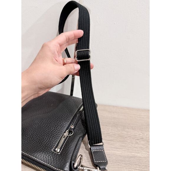 Coach Small Black Leather Messenger Crossbody Bag with Adorable Silk Bow - Picture 9 of 9